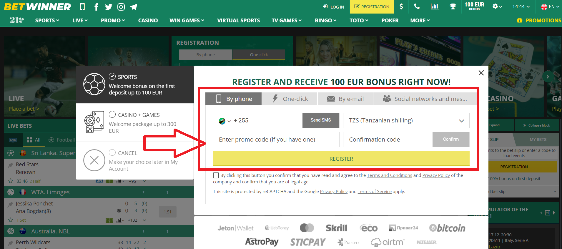 Guide on Betwinner registration process