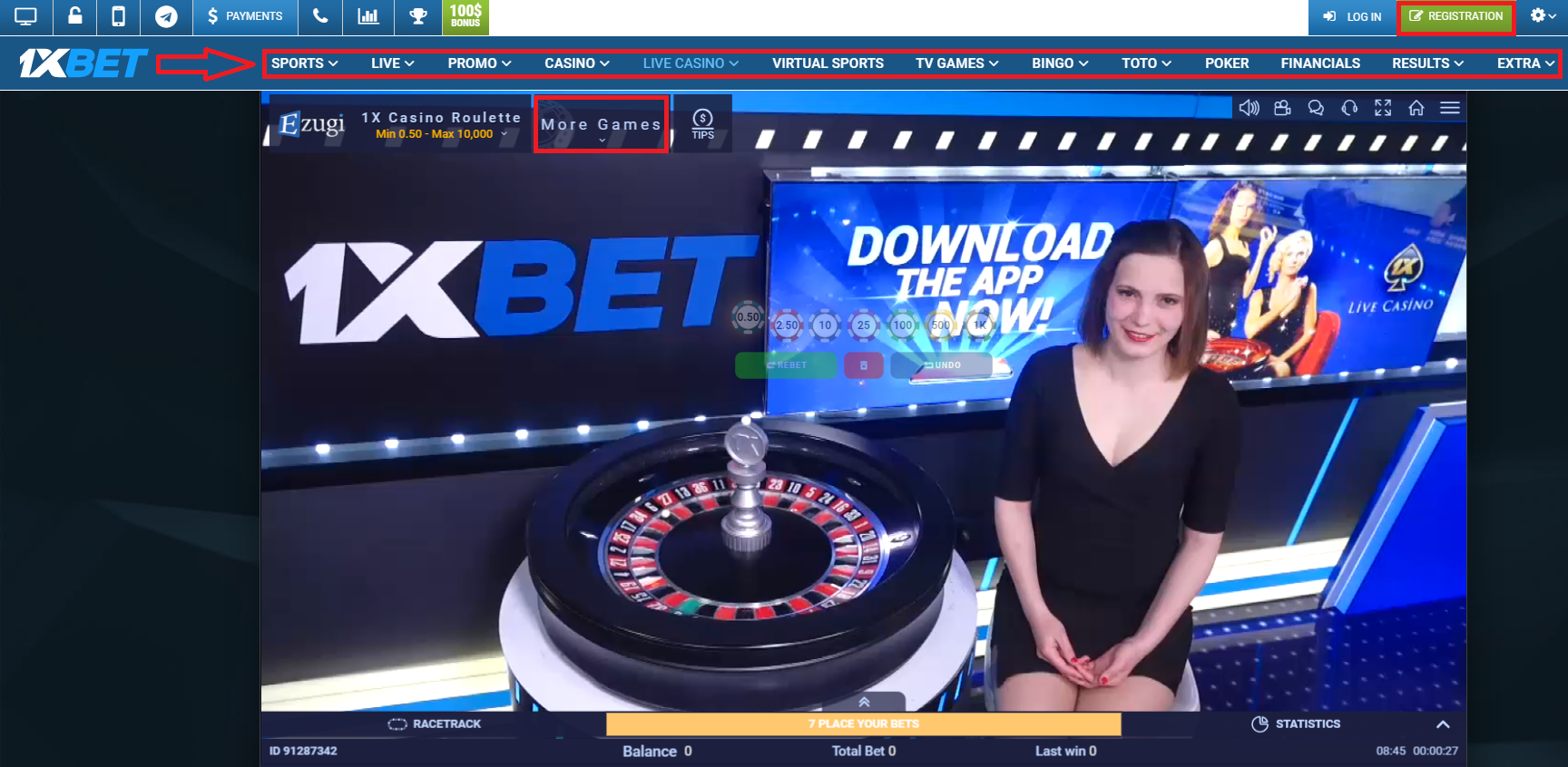1xBet registration Pakistan in one click